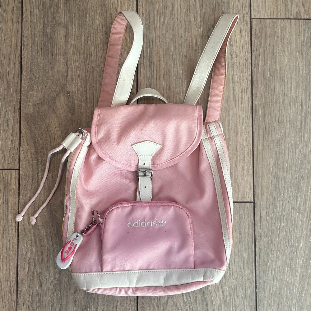 adidas Vintage Y2K Pink Mini Backpack with Bag Charm